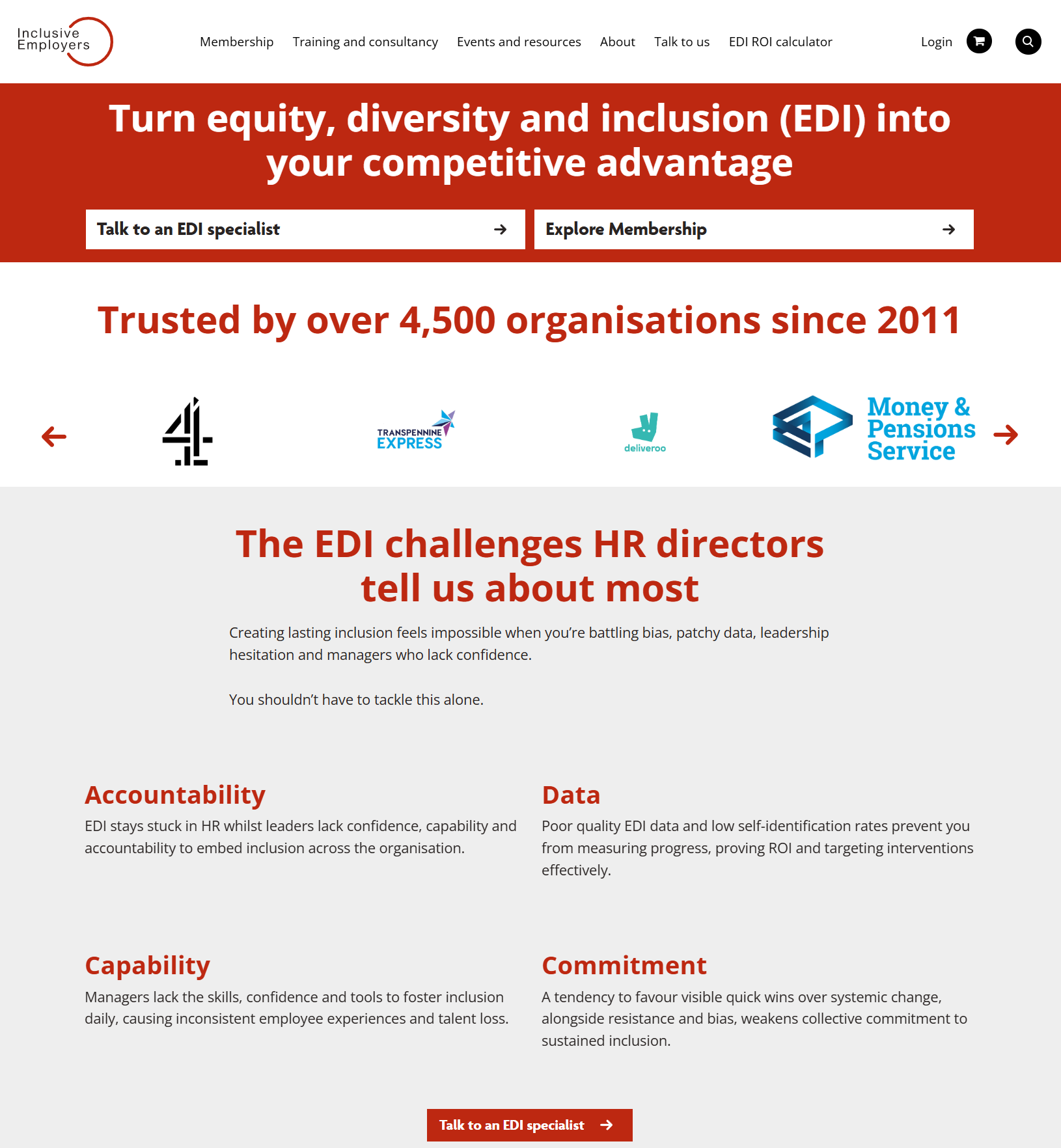 Inclusive Employers website screenshot